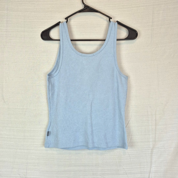 Vans Tank Top Womens Small Light Blue Waffle Knit 1/4 Button Summer Outdoors Sun - Picture 2 of 11